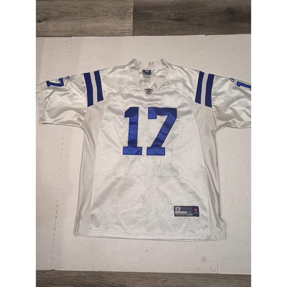 Reebok NFL Indianapolis Colts Austin Collie 17 Jersey White Youth XL Mens Small